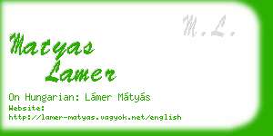 matyas lamer business card