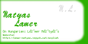 matyas lamer business card